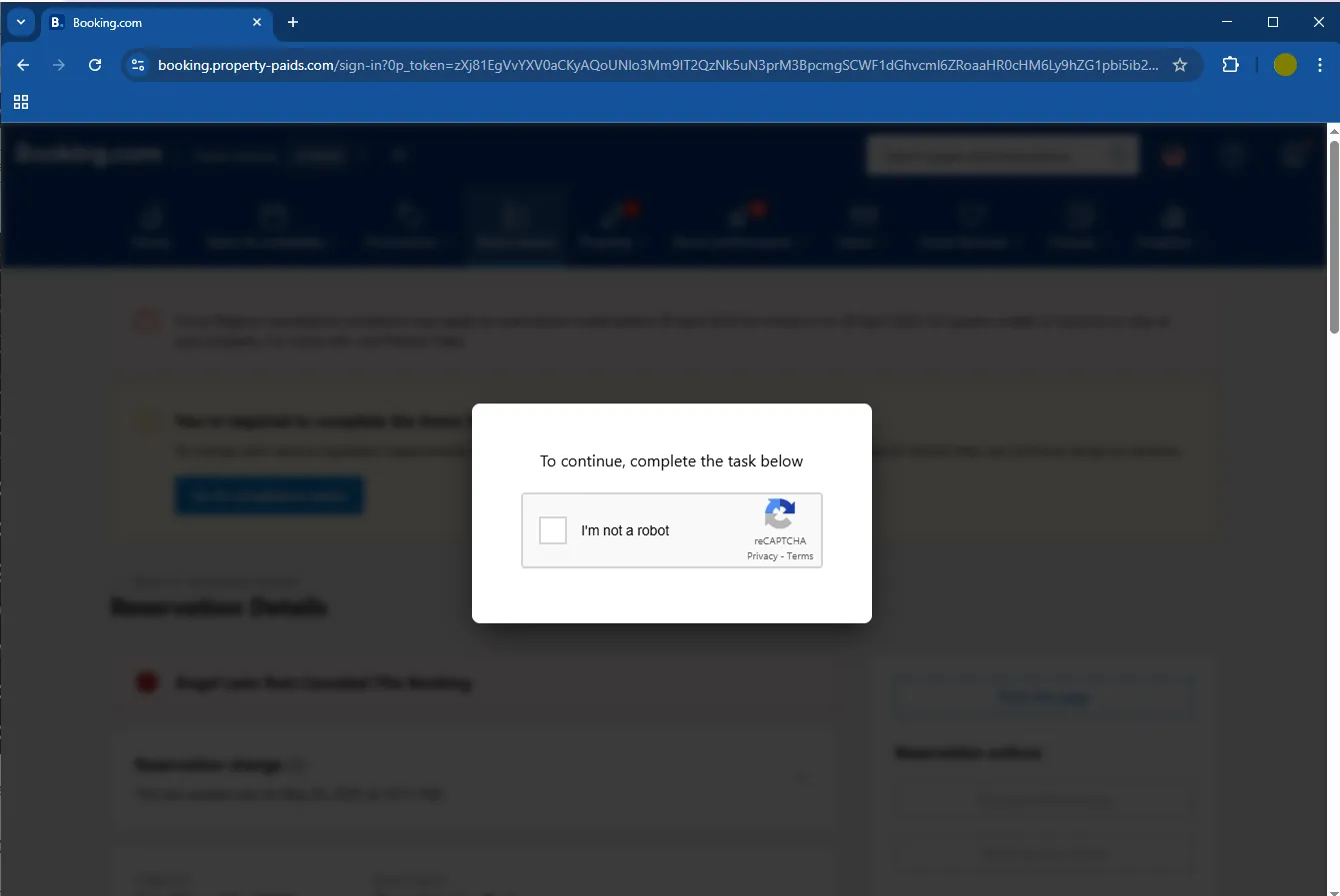 Fake Booking.com Page