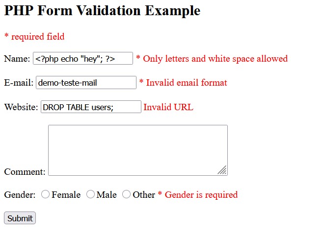Input form validation